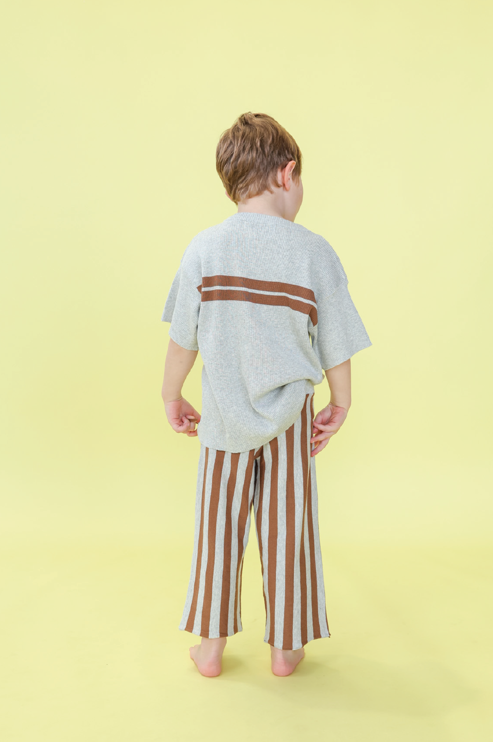 Organic Twin Striped Ribbed Knit Tee