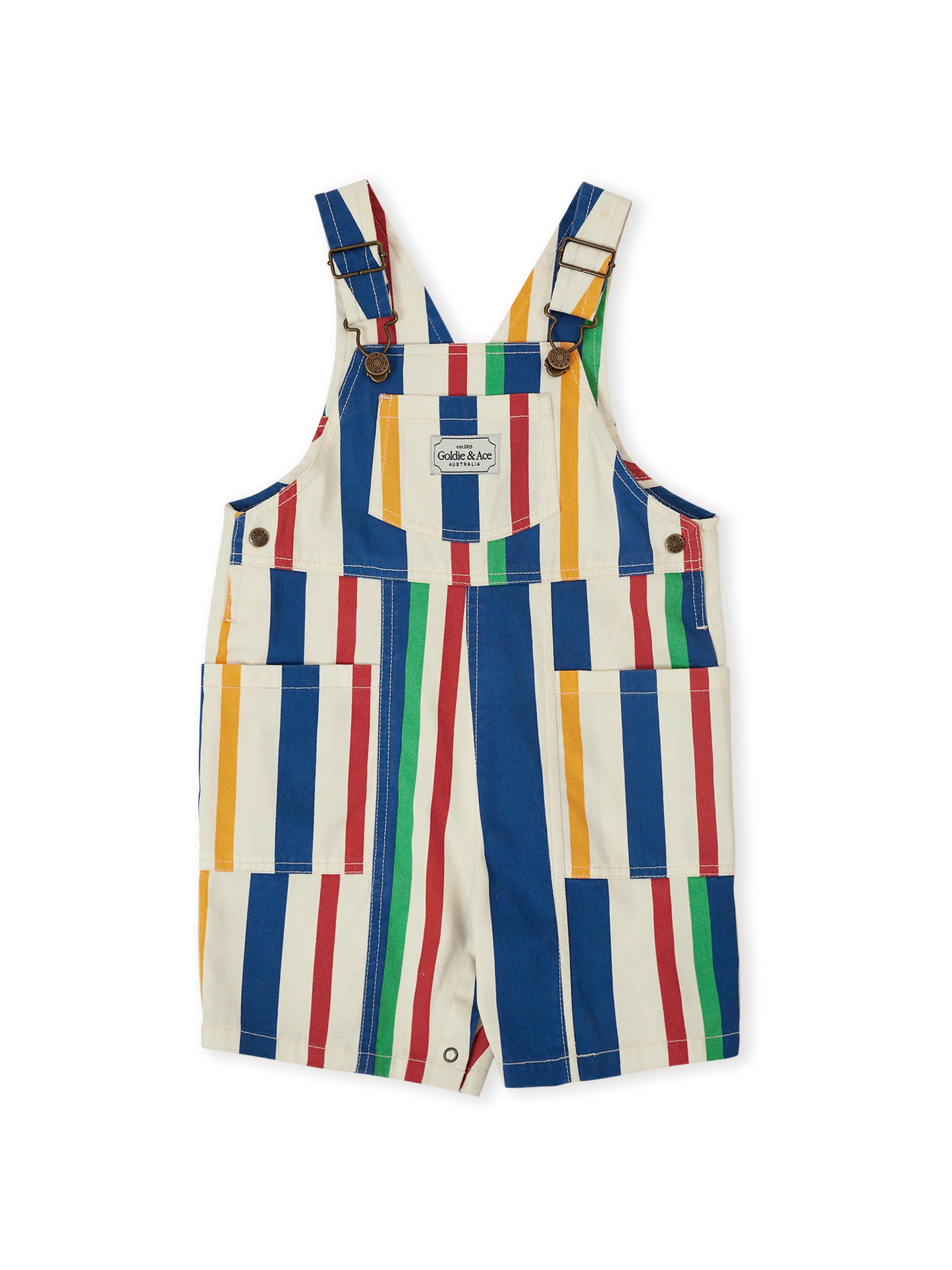 90's Bold Stripe James Denim Pocket Overalls