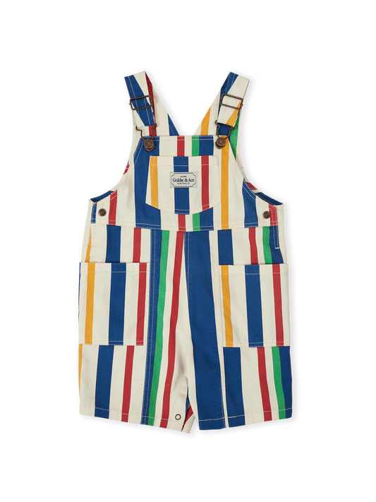 90's Bold Stripe James Denim Pocket Overalls