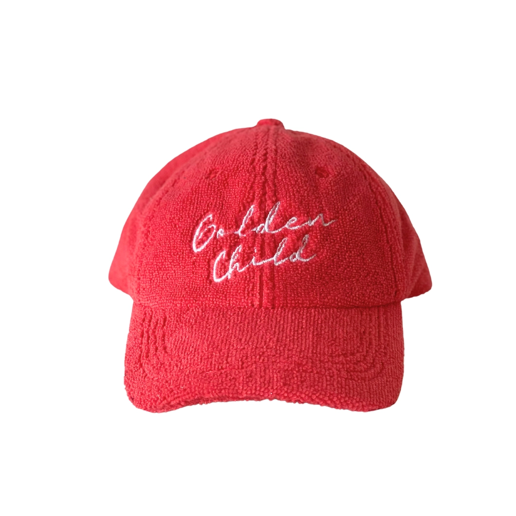 Children's Terry Towelling Cap - Red