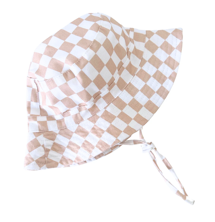 Caramel Check Cotton Bucket Hat