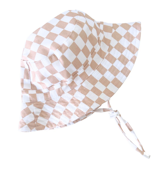 Caramel Check Cotton Bucket Hat