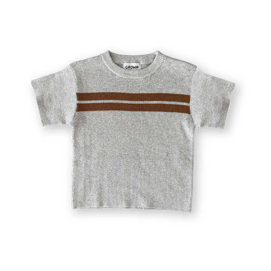 Organic Twin Striped Ribbed Knit Tee