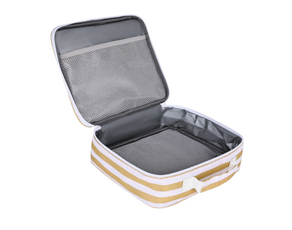 Mustard Stripe Mini Insulated Lunch Bag