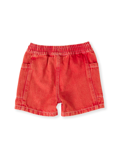 Noah Denim Pocket Shorts Apple Red