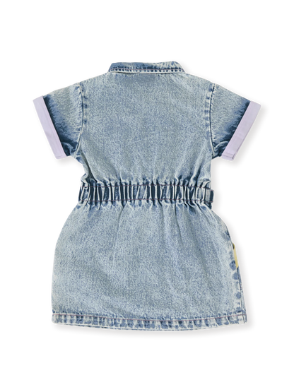 Pastel Pop Piper Denim Belted Dress
