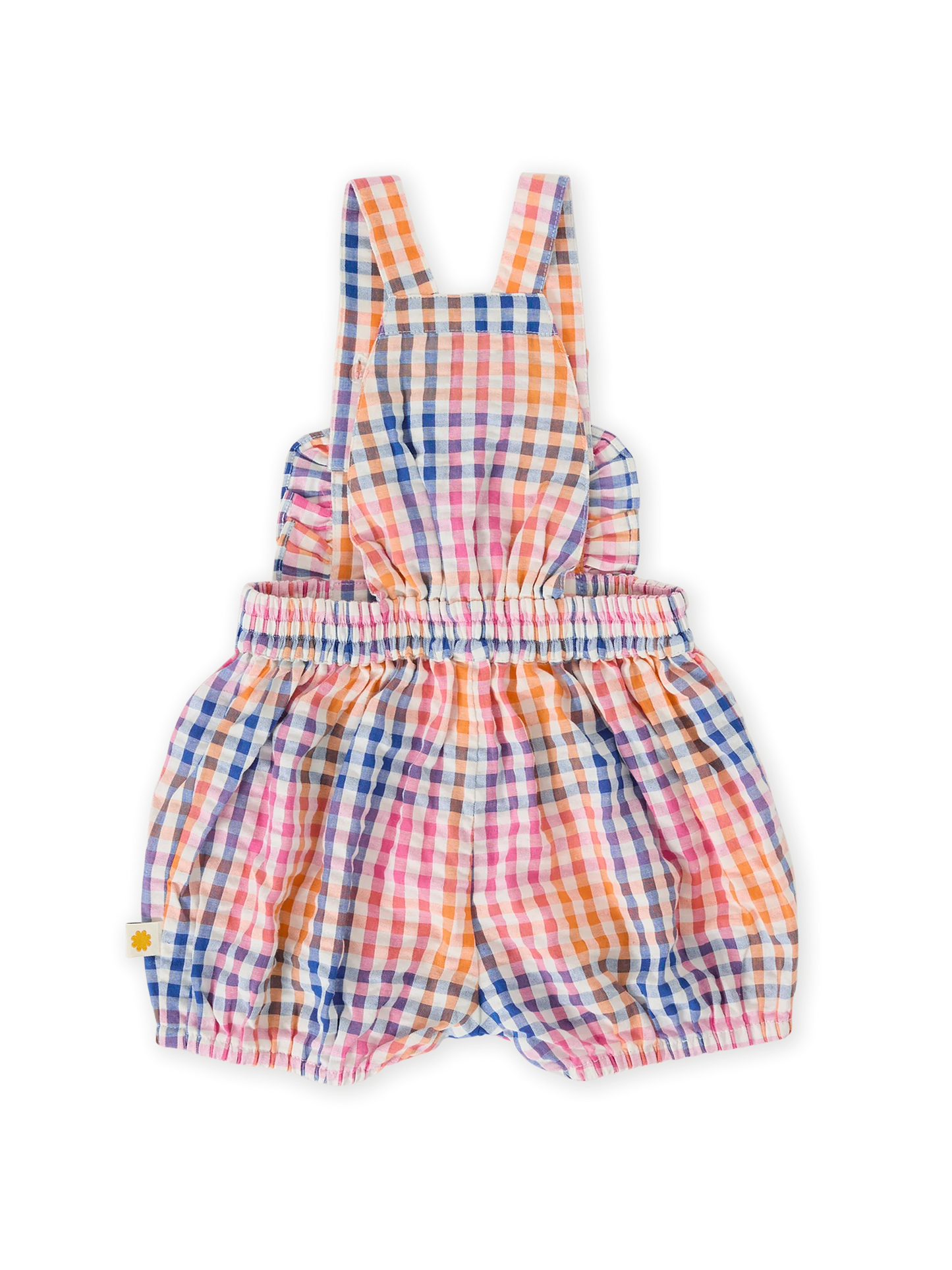 Rainbow Gingham Bubble Frill Romper