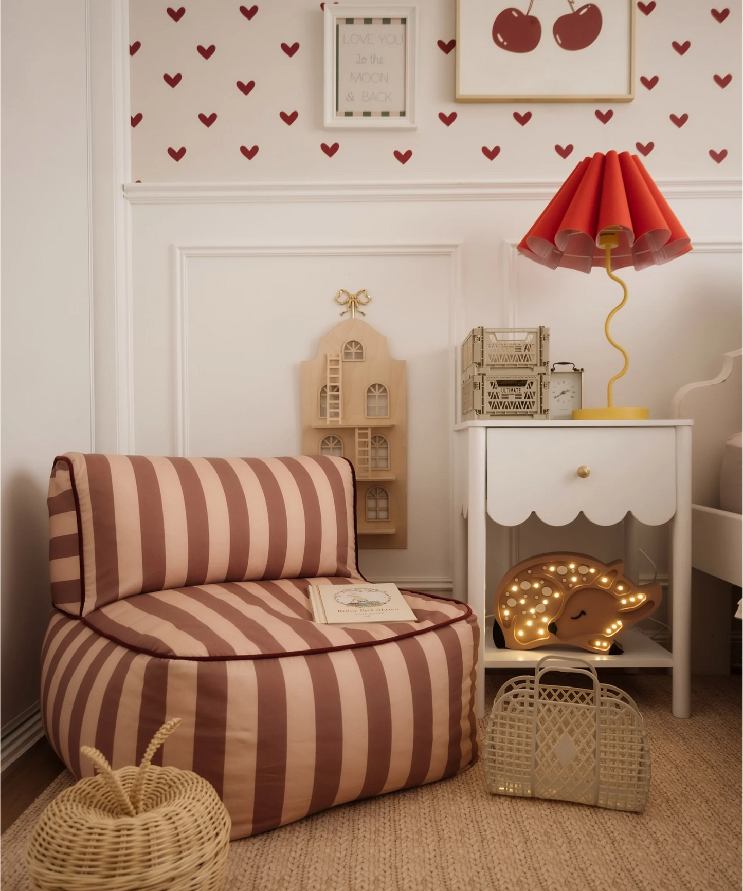 Striped Toddler Lounger – Pink