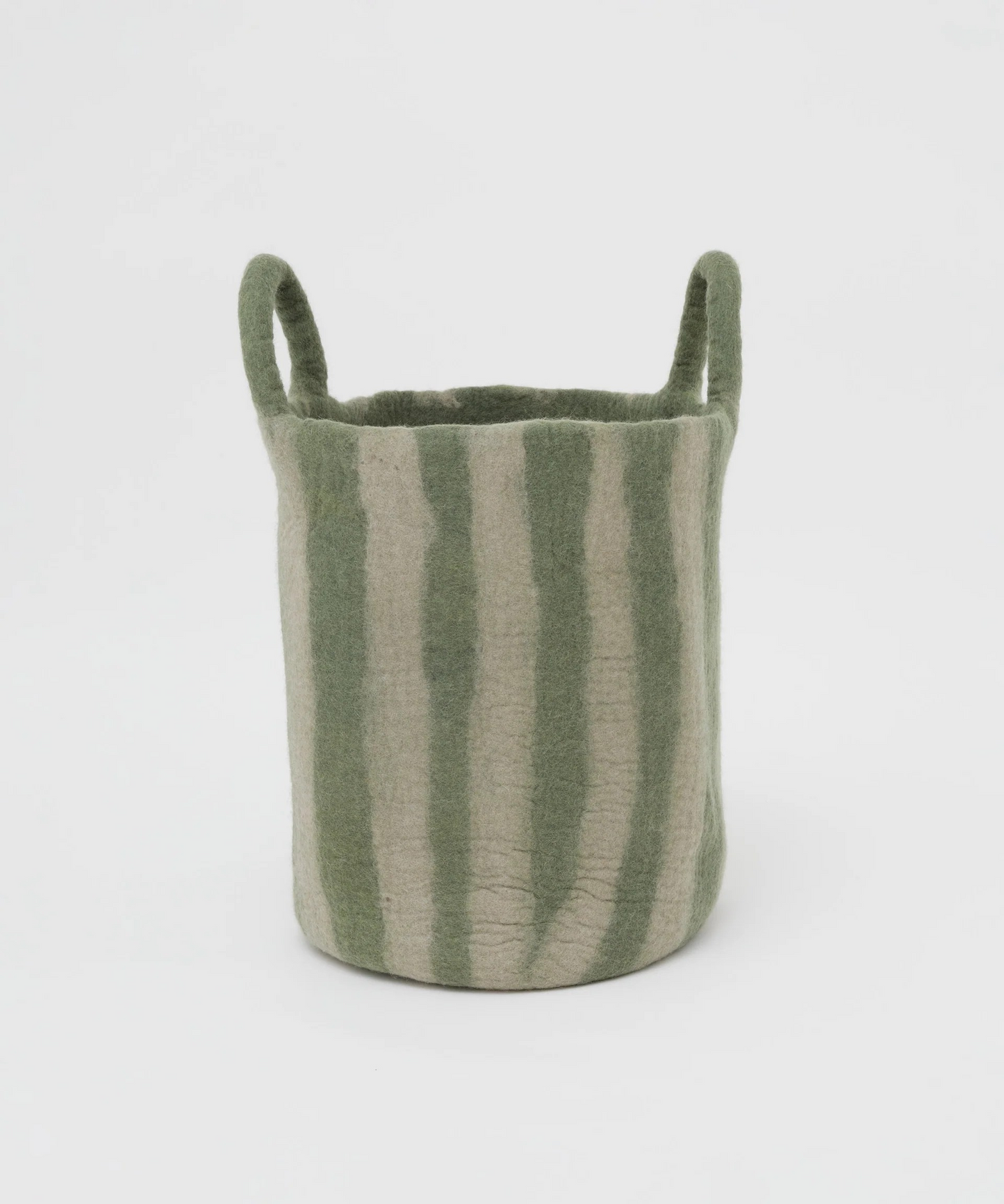 Toy Basket in Green Stripe - Large