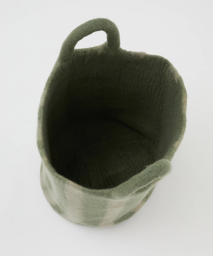 Toy Basket in Green Stripe - Large