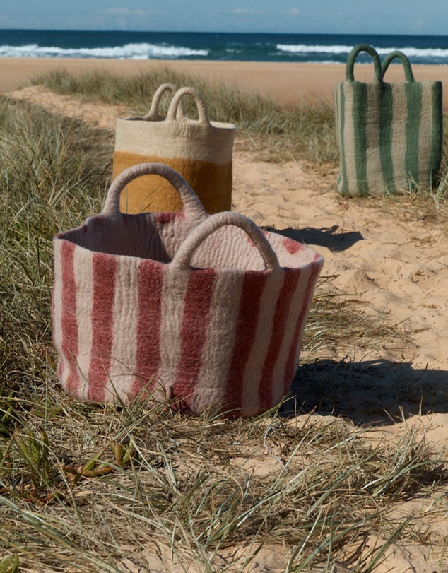Toy Basket in Red Stripe - Small
