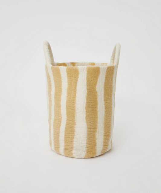 Toy Basket in Yellow Stripe - Large