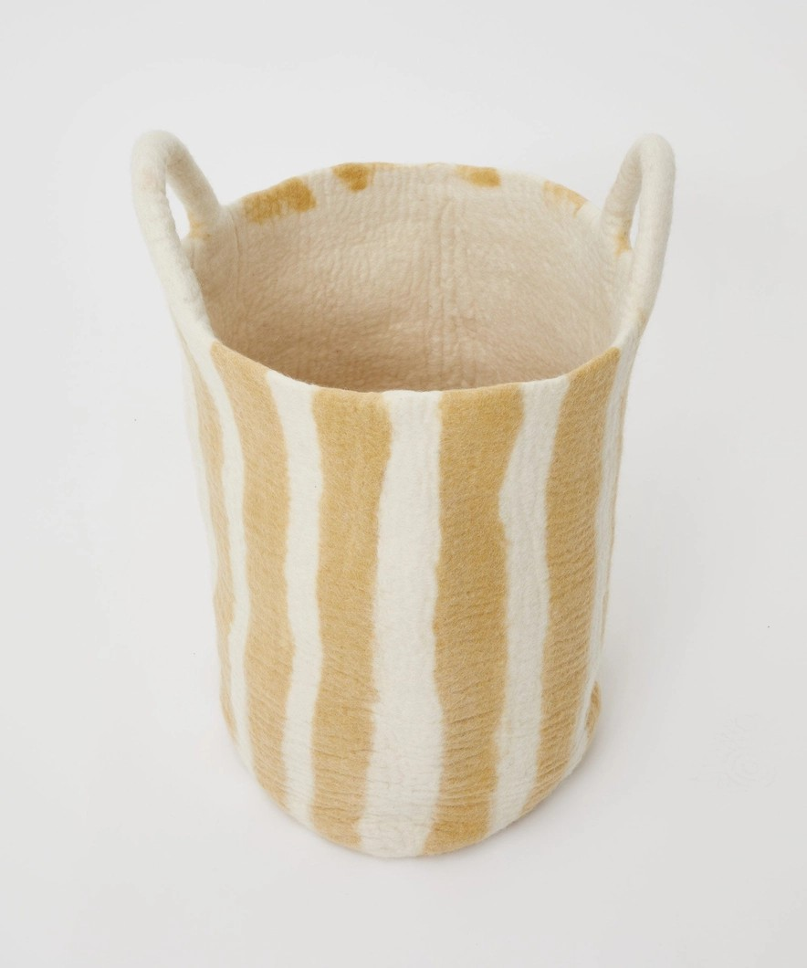 Toy Basket in Yellow Stripe - Large