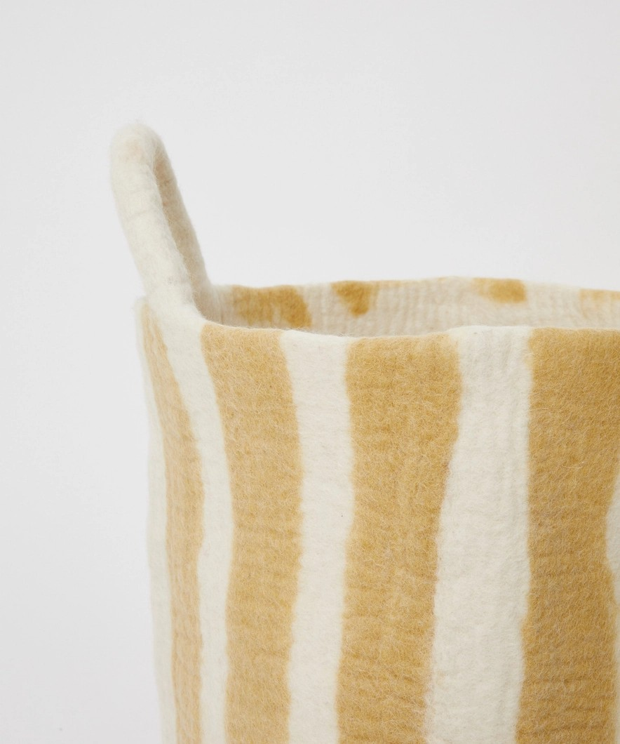 Toy Basket in Yellow Stripe - Large