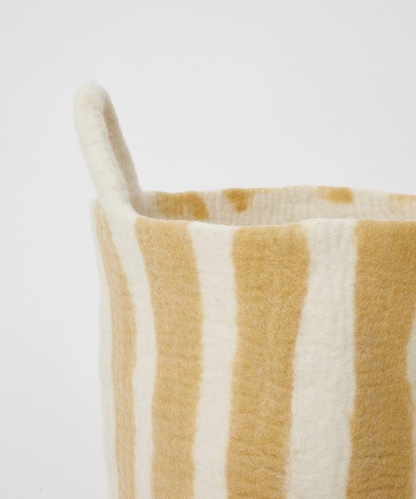 Toy Basket in Yellow Stripe - Large